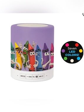 Crayola Wireless Speaker & Glow Lamp 7 LED Colors Kids Bluetooth Night Light NIB